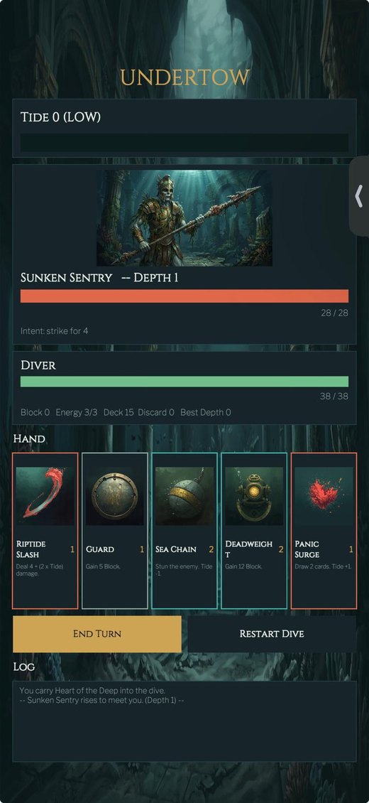 Undertow — a dive in progress against the Sunken Sentry
